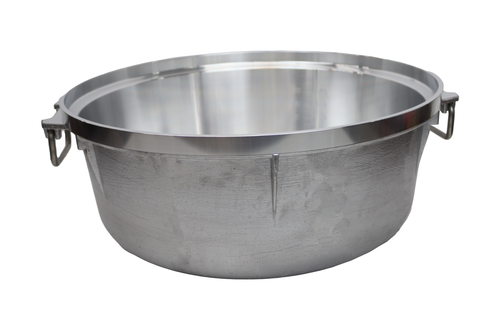 Large aluminium cooking pots (50kg rice)